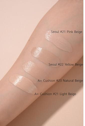 TROIAREUKE A+ Cushion Foundation (Shade 21) I Natural Coverage Foundation Makeup, Moisturizing Finish for Sensitive, Oily, Combination Skin, Skin Care Cushion I Korean Aesthetic Makeup