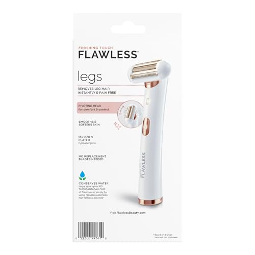 Finishing Touch Flawless Legs, Electric Razor for Women, Pivoting Head Leg Hair Remover with LED Light for Instant and Painless Leg Hair Removal