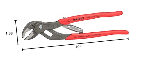 KNIPEX Tools - Auto Adjusting Water Pump Pliers (8501250US), 10 inches, Red