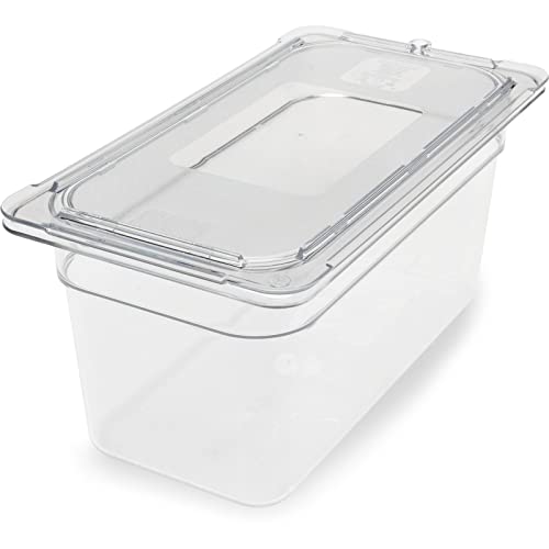 Carlisle FoodService Products Storplus Food Storage Container Food Pan, Chafing Pan for Catering, Buffets, Restaurants, Polycarbonate (Pc), 1/3 Size 6 Inches Deep, Clear, (Pack of 6)