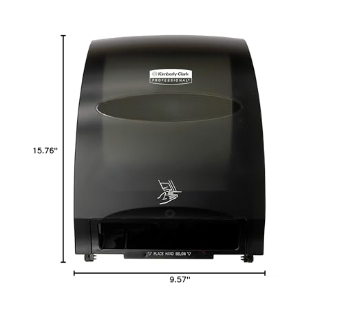 Kimberly-Clark Professional™ Automatic Hard Roll Towel Dispenser (48857), Smoke (Black), 12.70" x 15.76" x 9.57" (Qty 1)