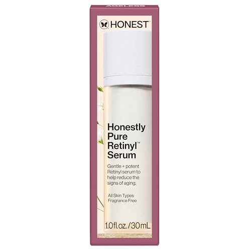 Honest Beauty Honestly Pure Nightly Retinyl Serum | Moisturizes, Exfoliates, Reduces Fine Lines + Wrinkles | Retinyl Linoleate + Hyaluronic Acid | Vegan + Cruelty Free | 1 fl oz