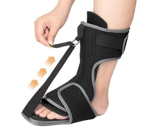 ANSUSIC Plantar Fasciitis Night Splint Relief Brace,Plantar Fasciitis Relief Straps,Support Relief Foot Drop Achilles Tendonitis Day Night(Black-2PC)