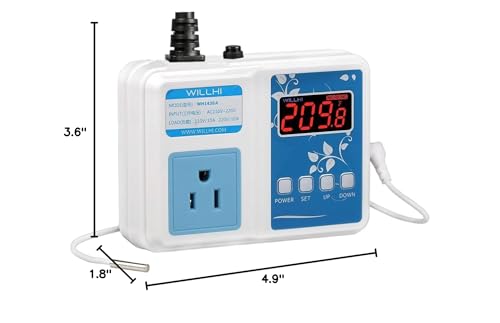 WILLHI WH1436A 10A Temperature Controller 110V Digital Thermostat Switch Sous Vide Controller NTC 10K Sensor Improved Version