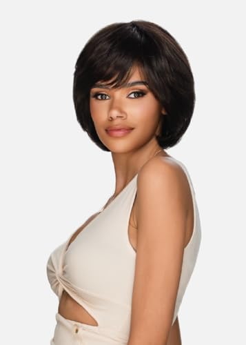 Vivica A. Fox HMB-KATE, Handmade & Hand-tied Wig, Supreme Human Hair Blend, Color 1B Off Black