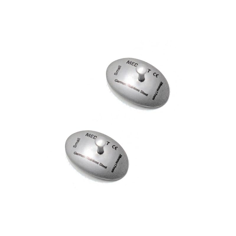 Medfort-Instruments Corneal Eye Shield Protector Stainless Steel with holding Point, 26mm X 17mm (Small), Set of 2 Pcs, Silver