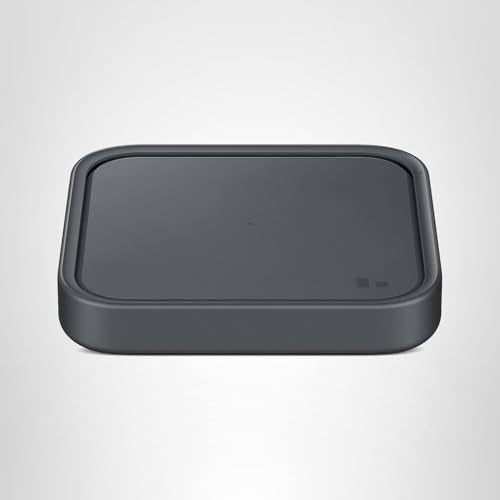 Samsung 15W Wireless Charger Single, Cordless Super Fast Charging Pad for Galaxy Phones and Devices, Compact Design, LED Indicator, USB C Cable Included, 2022, US Version, Grey