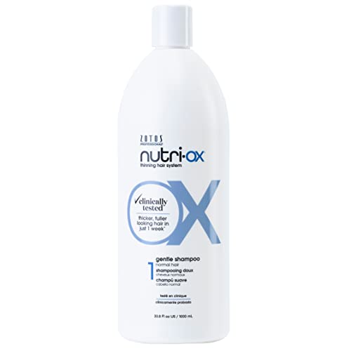 NUTRI-OX Gentle Shampoo Normal for Thinning Hair | Thicker, Fuller-Looking Hair | Clinically & Dermatologically Tested | Peppermint | Color-Safe | 33.8 Fl Oz