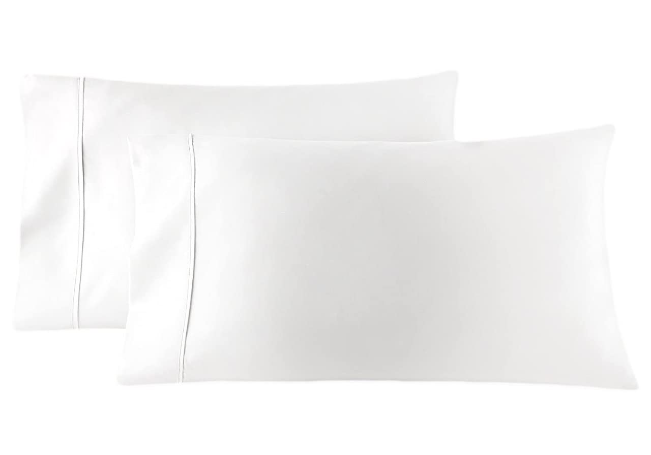 ShanDreamz 100% Cotton Percale Pillowcases, Breathable Pillow Covers, Airy Light Weight Fabric, Moisture Wicking for Hot Sleepers, Best for Home Spa & Hotel (White Queen/Standard 20"x30", 24)