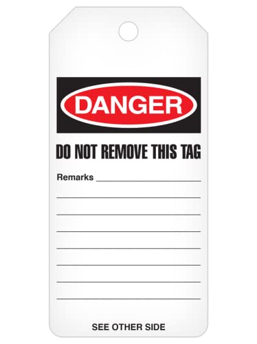INCOM Manufacturing Lockout Tags On A Roll, Danger Do Not Operate, Heavy-Duty DuraPly™ Stock, Waterproof And Tear-Resistant, Red/Black on White, 6.25 Inch X 3 Inch X 10 Mil Thickness, 100 pack,RT1000C