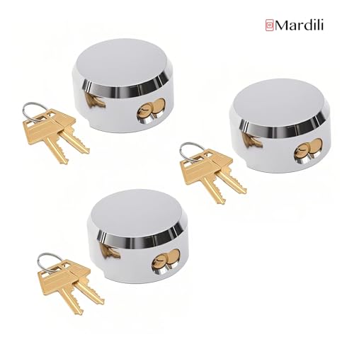 Mardili Hidden Shackle Trailer Puck Padlocks with Keyed Alike, 2-7/8" Puck Lock,Moving Trucks & Vans Door Lock, Soild Steel, Pack of 3
