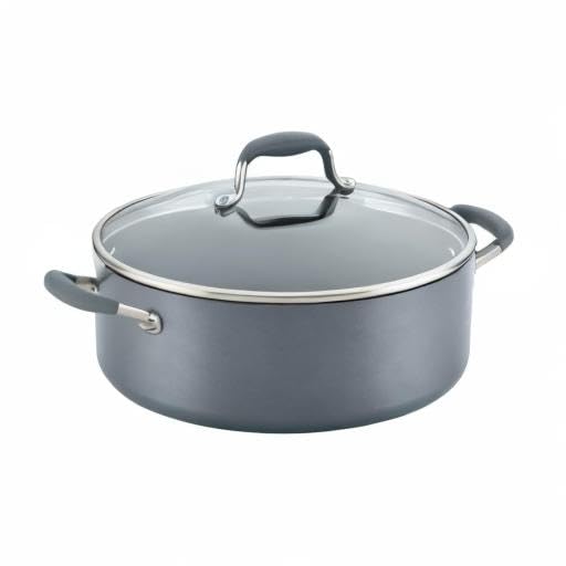 Anolon Advanced Home Hard-Anodized Nonstick Wide Stock Pot/Stockpot (7.5-Quart, Moonstone)