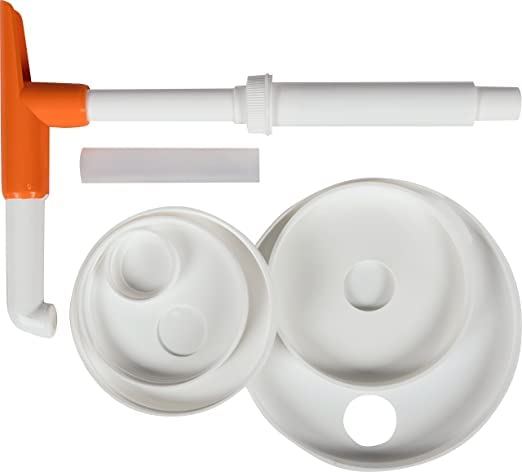 San Jamar Plastic Sauce Mega Pump and Pump Kit, 6 Pieces, White, 12 x 12 x 6 inches; 7.05 Ounces