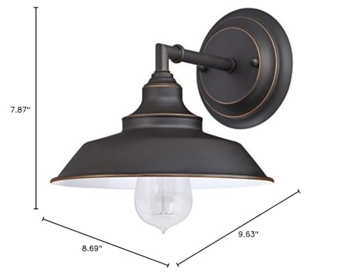 Westinghouse 6343500 Indoor Wall Fixture, 1-Light Sconce, Oil Rubbed Bronze - White Interior