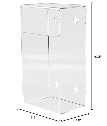 Kantek Wall Mounted Acrylic Glove Box Holder Dispenser, 3 Box Capacity, Easy Box Swap, for Use in Food Service, Healthcare, Hospitals, Restaurants, 10.3" x 3.8" x 16", Clear