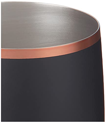 Snowfox Premium Vacuum Insulated Stainless Steel Whiskey Rocks Glass, Set of 2, Old Fashioned, Whiskey, Lowball Glasses, Elegant Home Bartending, Beverages & Cocktails Stay Cold, Black/Gold