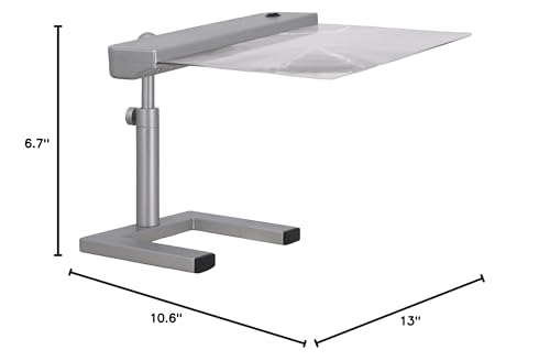 daylight24 Table Top Full Page Magnifier LED Desk Lamp, Silver - Ideal for Reading, Hobby and Crafting with LED Light Strip for Optimal Visibility, 10 inch (202055-05)