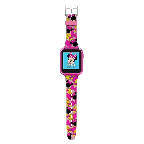 Accutime Kids Disney Minnie Mouse Pink Educational, Touchscreen Smart Watch Toy for Girls, Boys, Toddlers - Selfie Cam, Learning Games, Alarm, Calculator, Pedometer and More (Size: 40mm)