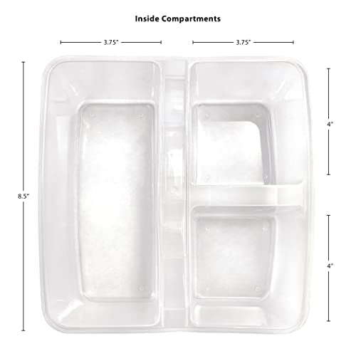 Teacher Created Resources Clear Portable Plastic Storage Caddy 6-Pack for Classrooms, Kids Room, and Office Organization, 3 Compartments