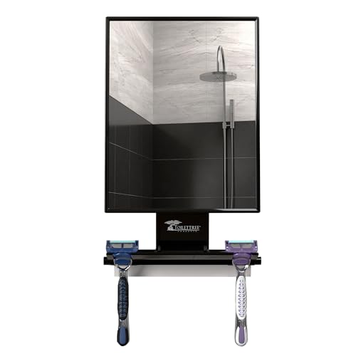 ToiletTree Products Fogless Shower Mirror - Anti-Fog Mirror - Adjustable Shaving Mirror with a Squeegee - Rust-Proof, Impact-Resistance Bathroom Shower Mirror - Tall