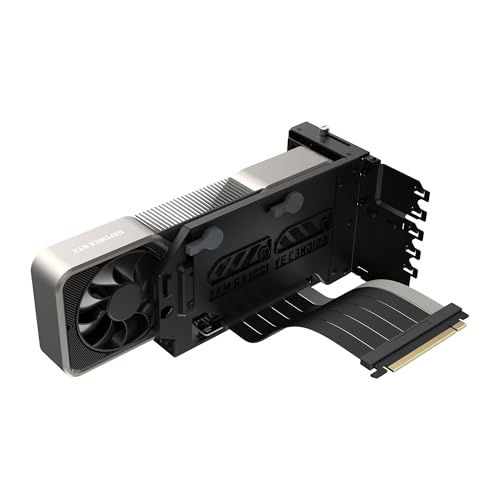 Cooler Master MasterAccessory Vertical GPU Card Holder Kit V3 Black, Premium Riser Cable PCI-E 4.0 x16-165mm, PCIe 3.0 Compatible, Adjustable Length for E-ATX|ATX|Micro ATX Case (MCA-U000R-KFVK03)