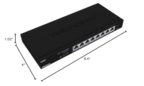 TRENDnet 8-Port Unmanaged 2.5G Gaming Switch, 8 x 2.5GBASE-T Ports, 40Gbps Switching Capacity, Backwards Compatible with 1000Mbps Devices, Fanless, Wall Mountable, Lifetime Protection, Black, TEG-S380