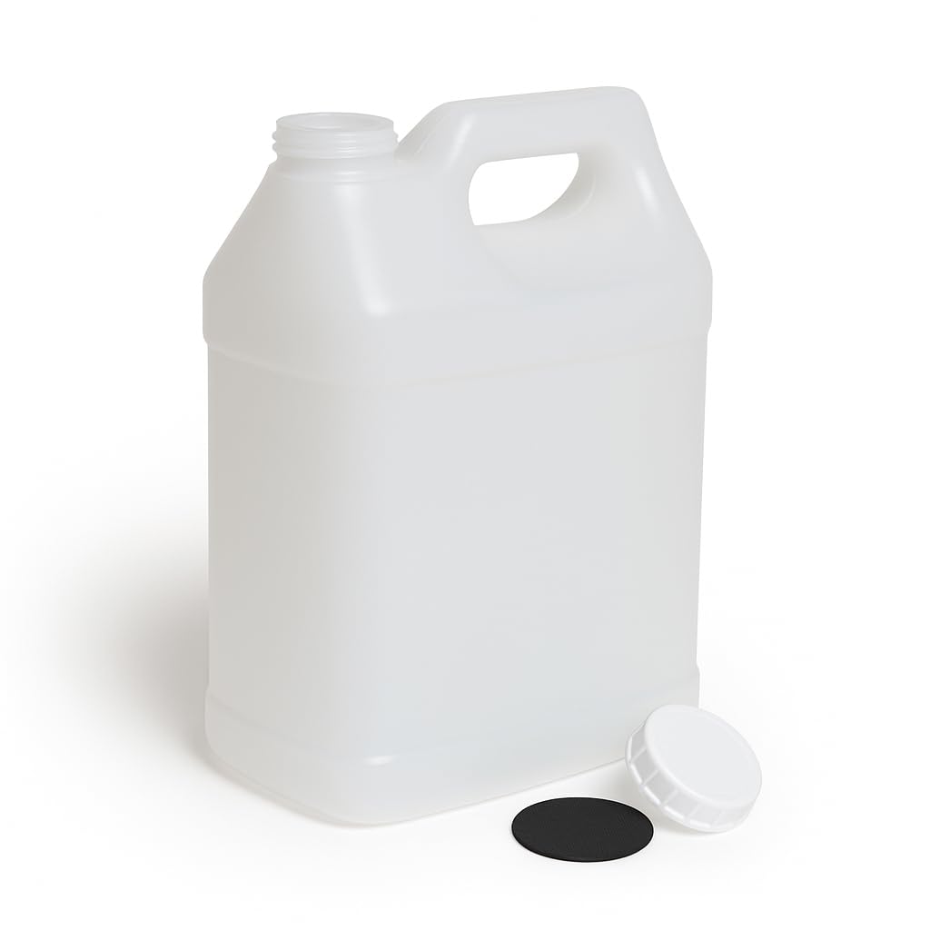 FastRack 2.5 Gallon Water Jug (Pack of 3) w/ 1 Black Rubber Cap Gripper | Reusable Plastic Jug with lid for Liquids | Heavy-Duty Water Container for Storage, Camping | BPA-Free Gallon Jugs with Lids
