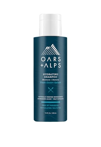 Oars + Alps Hair and Body Travel Kit for Men, Valentines Gifts for Him, Includes Sulfate Free Shampoo, Conditioner, Body Wash, Deodorant, and Reusable Pouch, TSA Friendly, Fresh Ocean Splash Scent