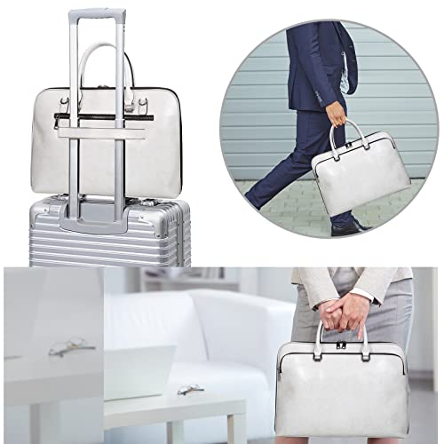 Laptop Messenger briefcase shoulder bag: Genuine Leather men 13 14 inch macbook case women work tote handbag Black