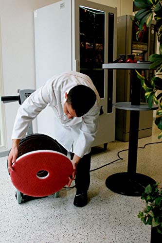 3M Buffer Floor Pad 5100, Red, 16", Removes Soil, Scratches, Scuff Marks, and Black Shoe Heel Marks