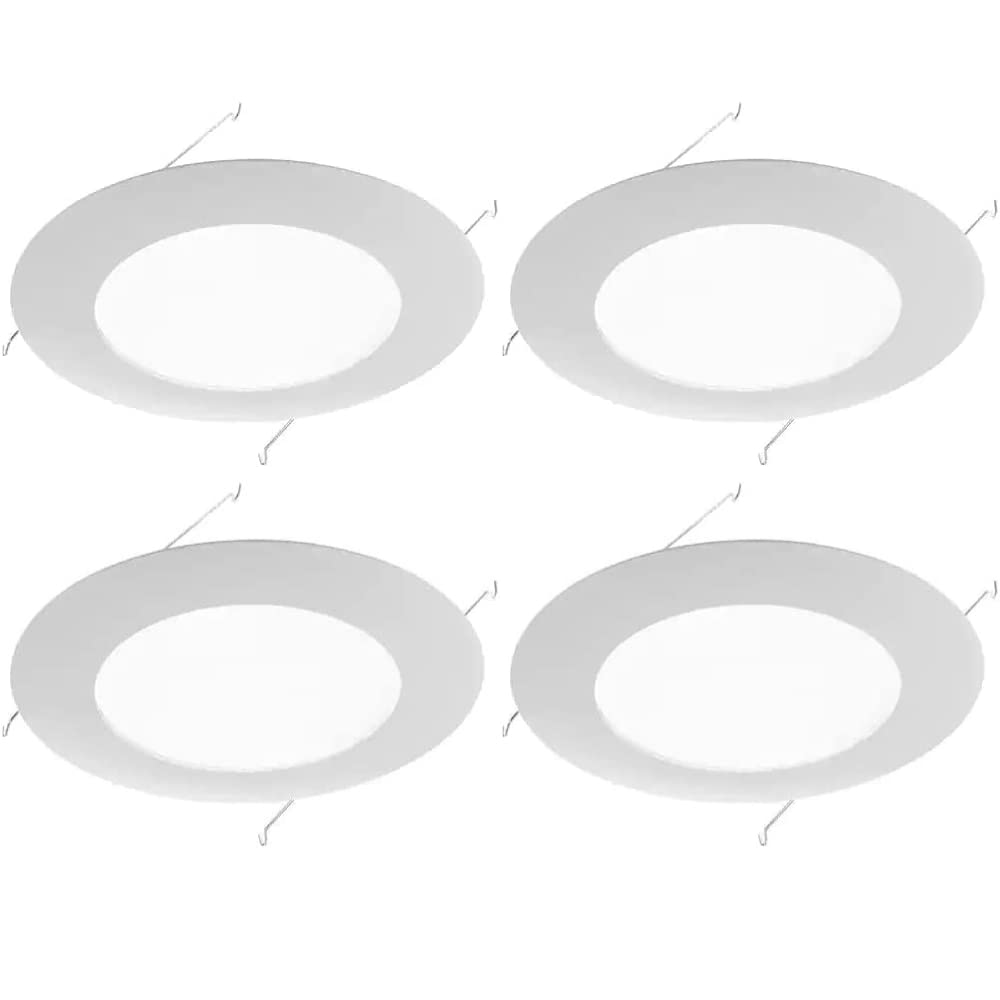 Four Bros 6 inch Recessed Ceiling Shower Trim with Frosted Albalite Lens Light Cover (White), 4 Pack