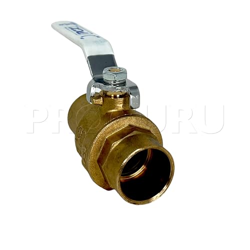 PROCURU 10-Pack 3/4-Inch Sweat (CxC) Heavy Duty Brass Ball Valve, Full Port, 600 WOG, Certified Safe (3BC075-10P)