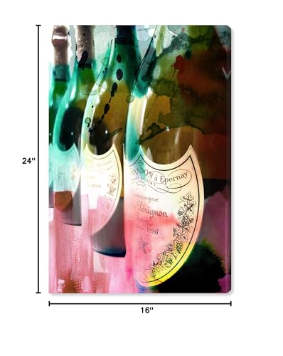 The Oliver Gal Artist Co. Drinks and Spirits Wall Art Canvas Prints 'Champagne Feast' Home Décor 16" x 24" Pink, Green