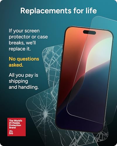 ZAGG XTR5 Screen Protector for iPhone 17 Pro Max - Glass, Blue Light Protection, 11X Stronger, Eyesafe CPF60 Tech, Anti-reflective Tech, Vibrant Color & Touch Sensitive Tempered Glass, Easy To Install