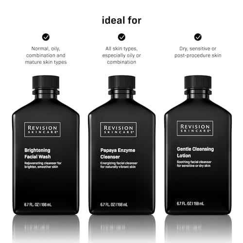 Revision Skincare Papaya Enzyme Cleanser, Energizing Facial Cleanser with Salicylic Acid, Soothing and Exfoliating, 3.4 fl oz