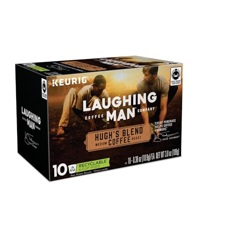 Laughing Man Hugh's Blend Keurig Single-Serve K-Cup Pods, Medium Roast Coffee, 60 Count (6 Packs of 10)