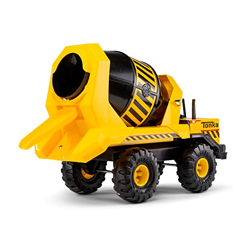 Tonka Steel Classics Mighty Cement Mixer - Made with Steel & Sturdy Plastic, Yellow Toy Construction Truck, Boys and Girls, Kids, Toddlers, Ages 3+