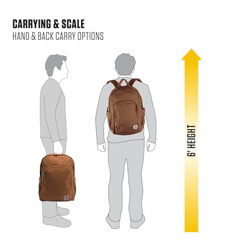 Carhartt 25L Classic Backpack, Durable Water-Resistant Pack W/ 15" Laptop Sleeve and Multiple Organizational Compartments, Black, PFAS Free