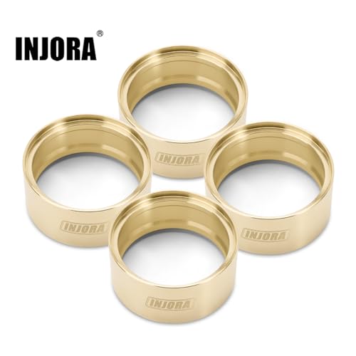 INJORA Brass Wheel Weights Inner Beadlock Rings Fit - 147g 2.2" Beadlock Wheel Rim for 1/10 RC Crawler Car Upgrade(4pcs)