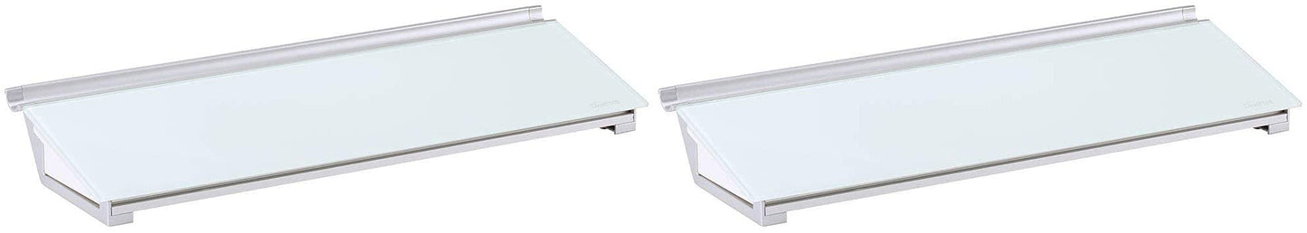 Glass Desktop Computer Pad, 18" x 6", Whiteboard, Dry Erase Surface, White Surface (GDP186), 2 Set