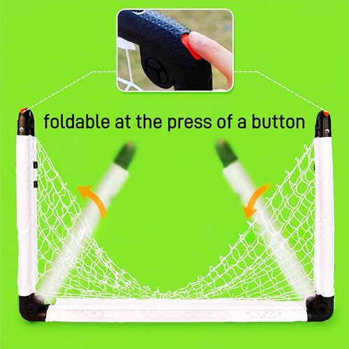KiBiGOAL Soccer Goal, Kids Soccer Goal, Small Soccer Coals, Foldable Soccer Goals for The Backyard/Indoor/Outdoors Soccer Toy Set (90x60cm Goal +15cm Soccer)