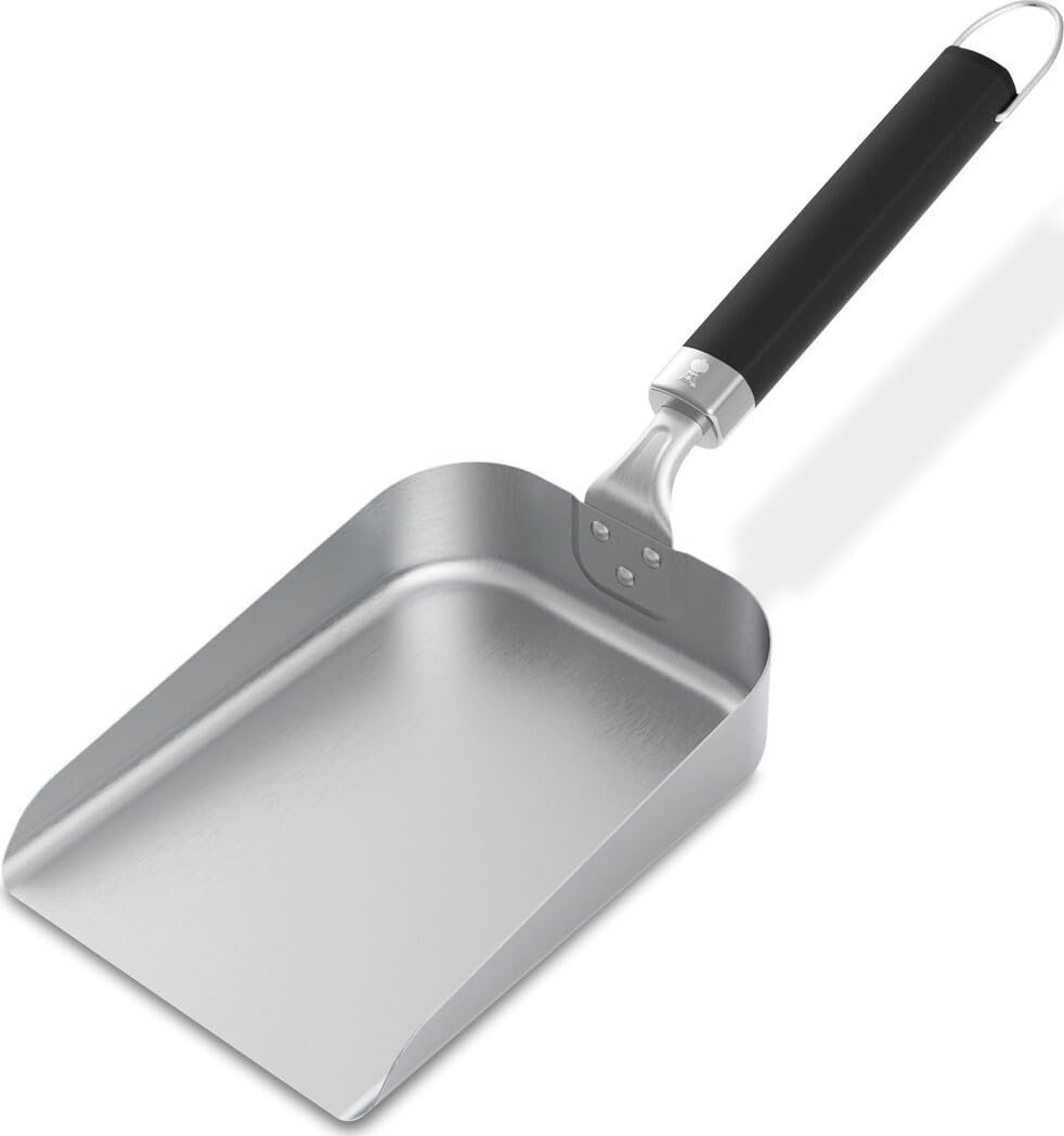Weber Griddle Scoop – Wide Stainless Steel Scoop with Raised Edges, Non‑Slip Handle & Dishwasher‑Safe Design