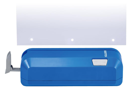Bostitch Office Electric 3-Hole Punch, Dual Paper Loading, Heavy Duty, Jam-Free 20 Sheet Capacity, AC Adapter or Battery Powered, Space Saving, Blue, (EHP20-BLUE)