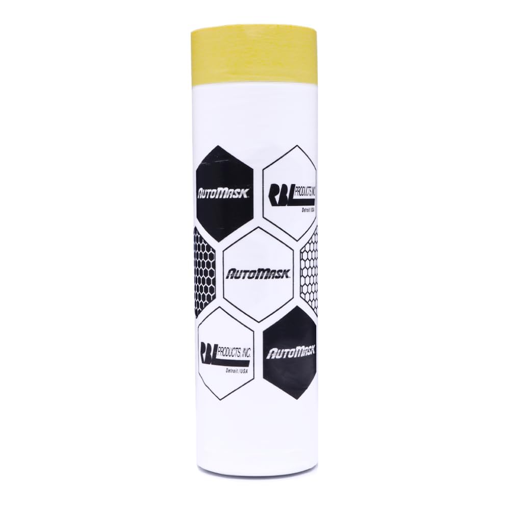 RBL 109 AutoMask 72” x 115’ Refill Roll – Pre-Taped, Lint-Free, Waterproof, Anti-Static Paint Masking Film – Heat & Solvent Resistant