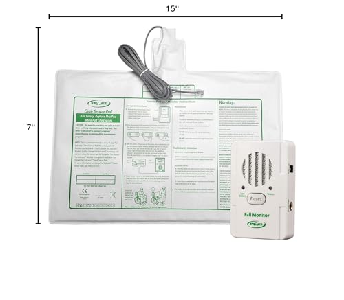 Smart Caregiver Fall Prevention Monitor and Weight Sensing Chair Pad - Alerts Caregiver When They Get Up from Chair - Chair Exit Alert for Elderly - 1 Year Warranty