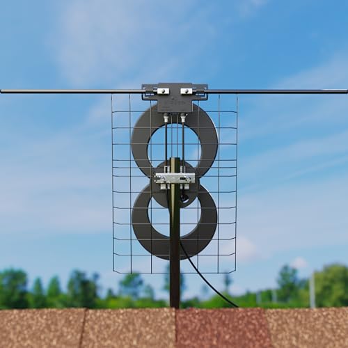 Antennas Direct ClearStream 2V Indoor Outdoor TV Antenna UHF VHF Multi-Directional, 60+ Mile Range, 4K 8K UHD, NEXTGEN TV – w/Reflector, 20-inch Mast