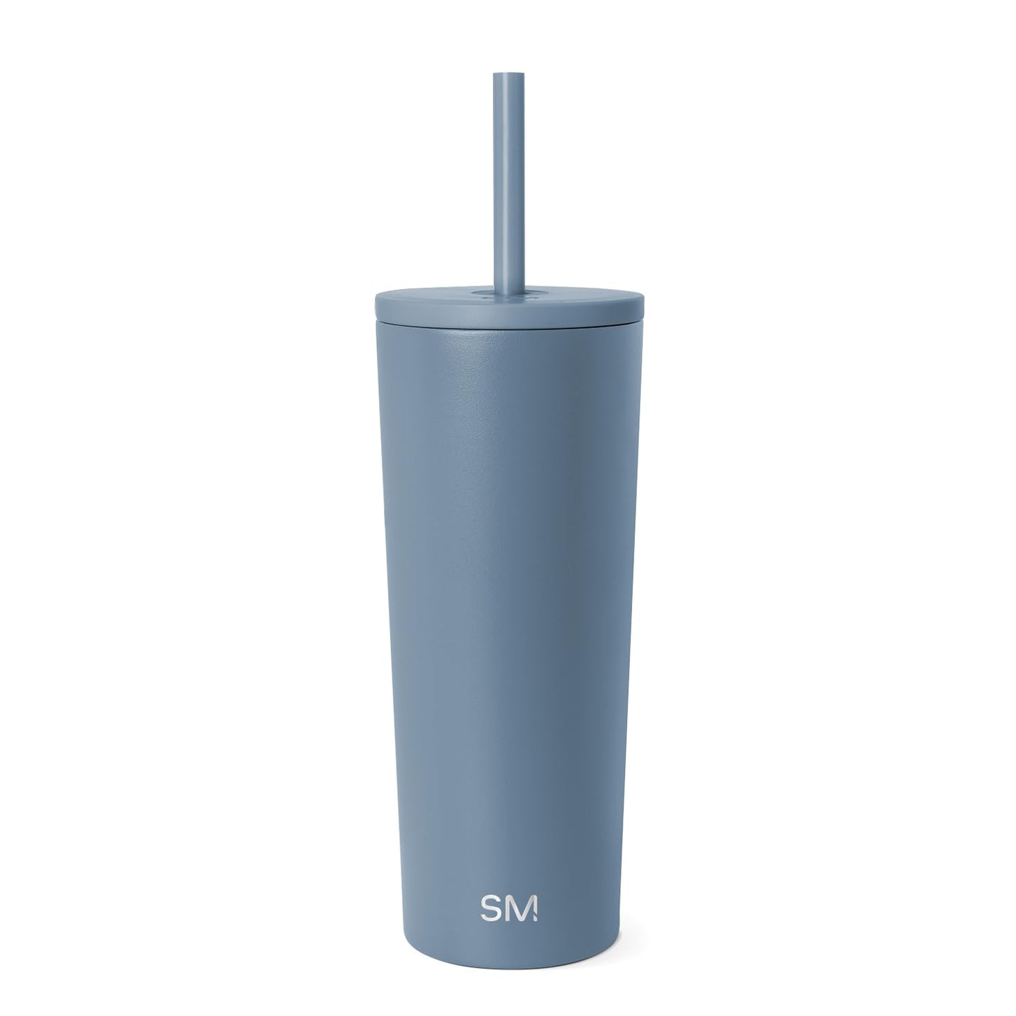 Simple Modern Classic Tumbler with Straw Lid | Insulated Iced Coffee Cup Reusable Stainless Steel Water Bottle Travel Mug | Gifts for Women Men Her Him | 24oz | Blue Dune
