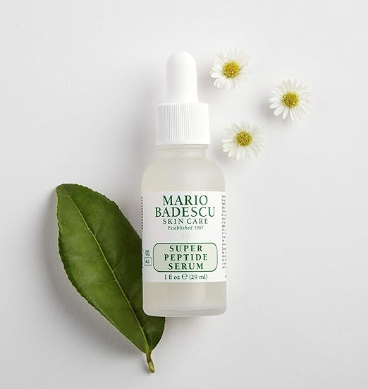 Mario Badescu Super Peptide Serum for All Skin Types, Reduces the Look of Dry Lines & Wrinkles, Formulated with Sodium Hyaluronate & Peptides, 1 FL OZ