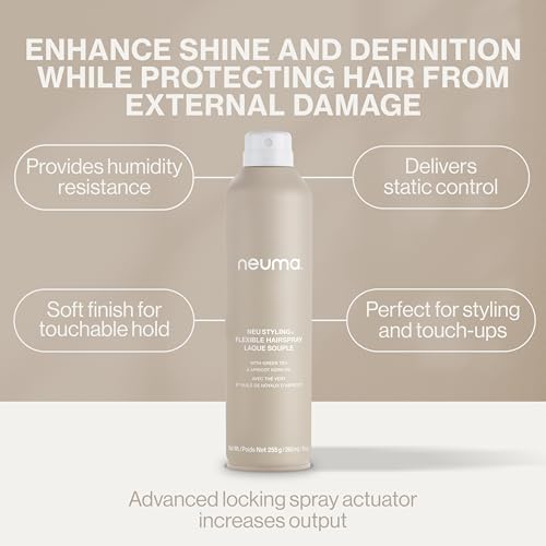 NEUMA Neu Styling Flexible Hair Spray 9 Fl. Oz. Hairspray for Women with Lavender, Mandarin & Vanilla Scent, Flexible Hold Styling Hairspray