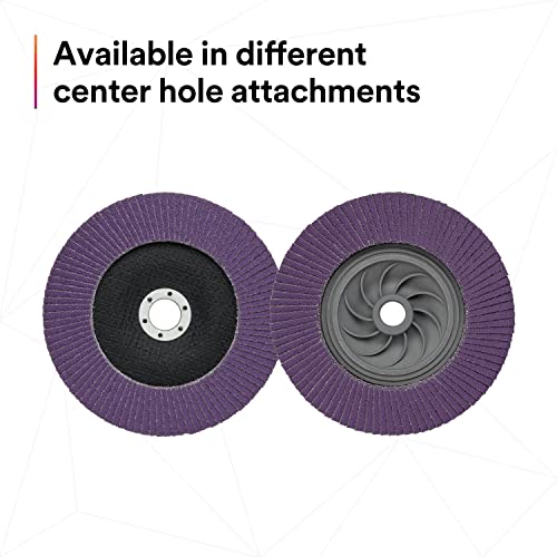 3M Flap Disc 769F, Type 27, 40+, 4-1/2 in x 7/8 in, High Performance Abrasive, Ceramic Precision-Shaped Grain Grinding and Finishing Disc, Carbon Steel, Stainless Steel